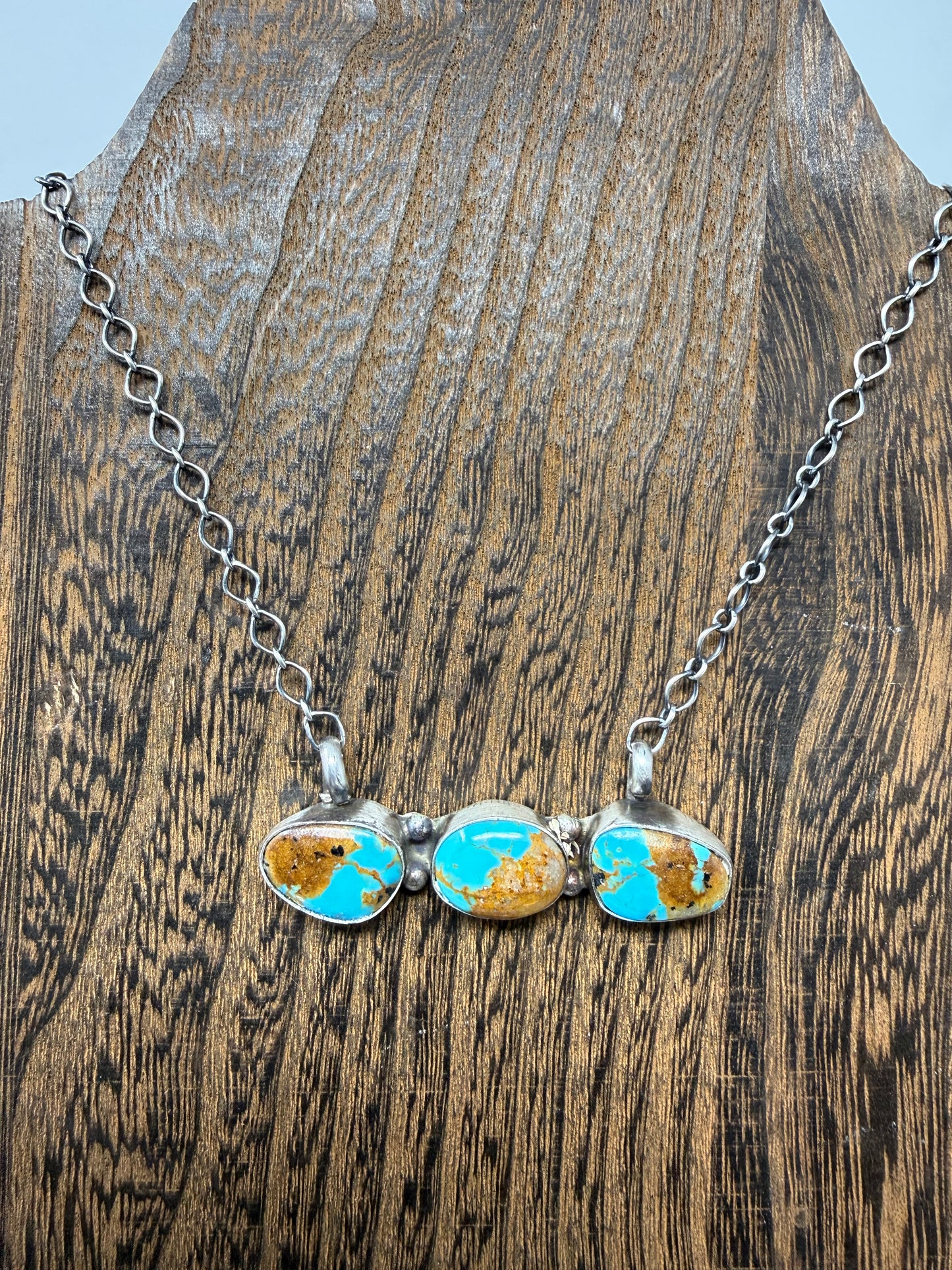 Kingman 3 Stone Bar Necklace