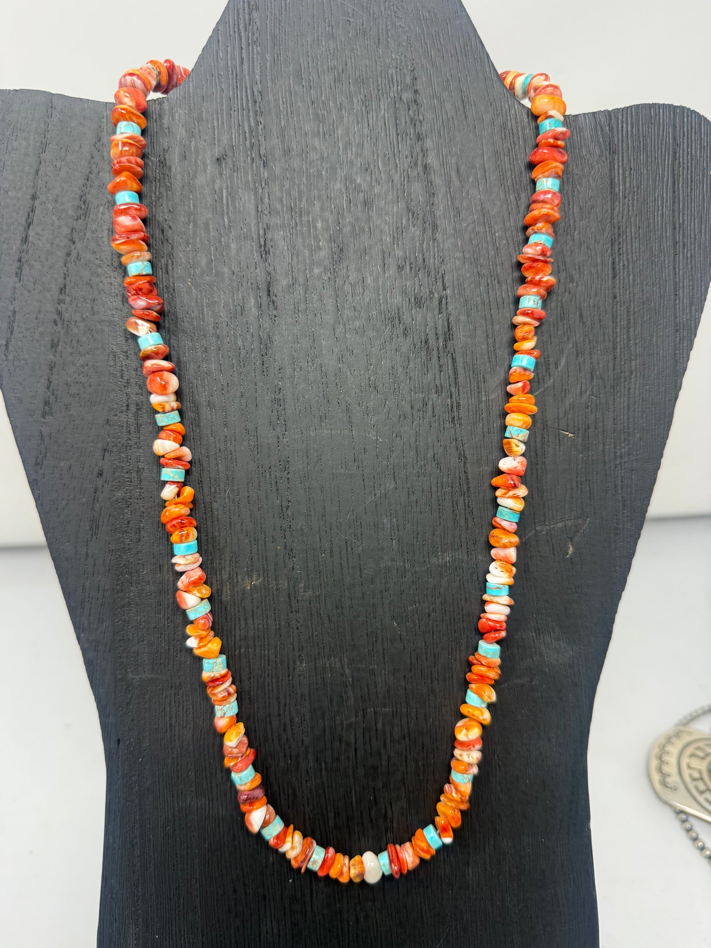 Spiny and turquoise bead necklace