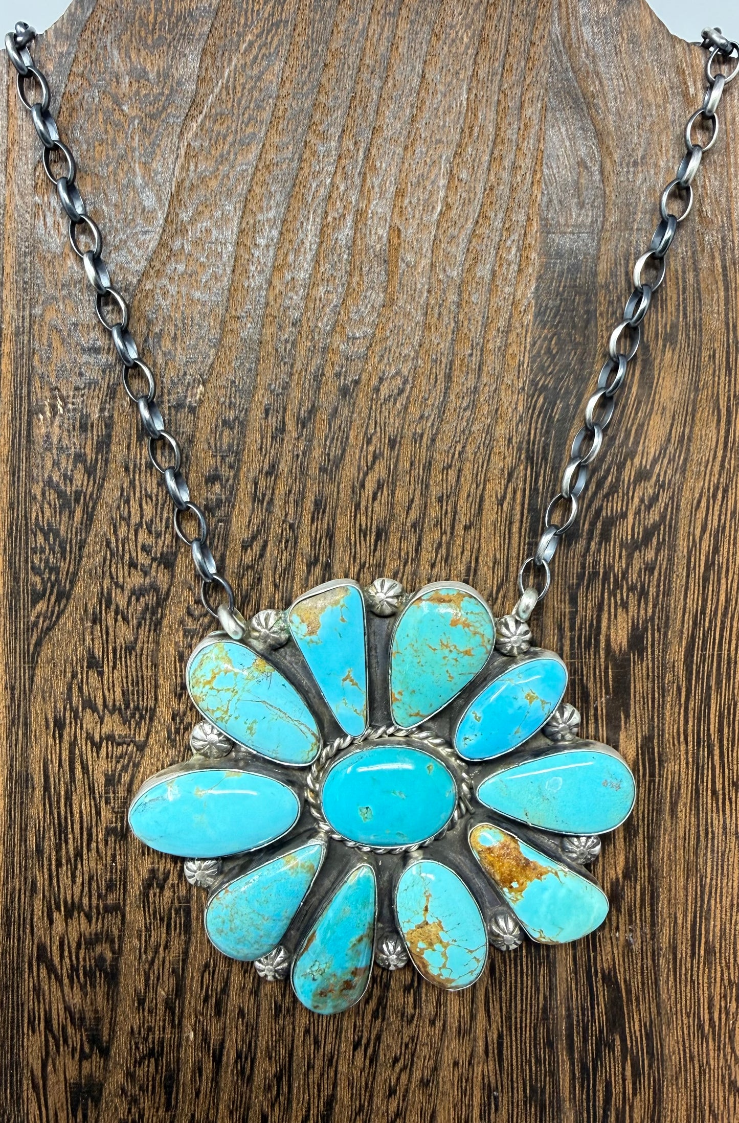 Showstopper… Multi stone, Kingman cluster necklace