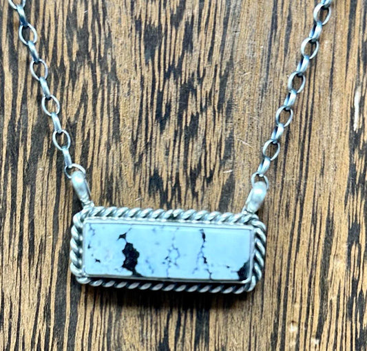 White Buffalo Bar Necklace