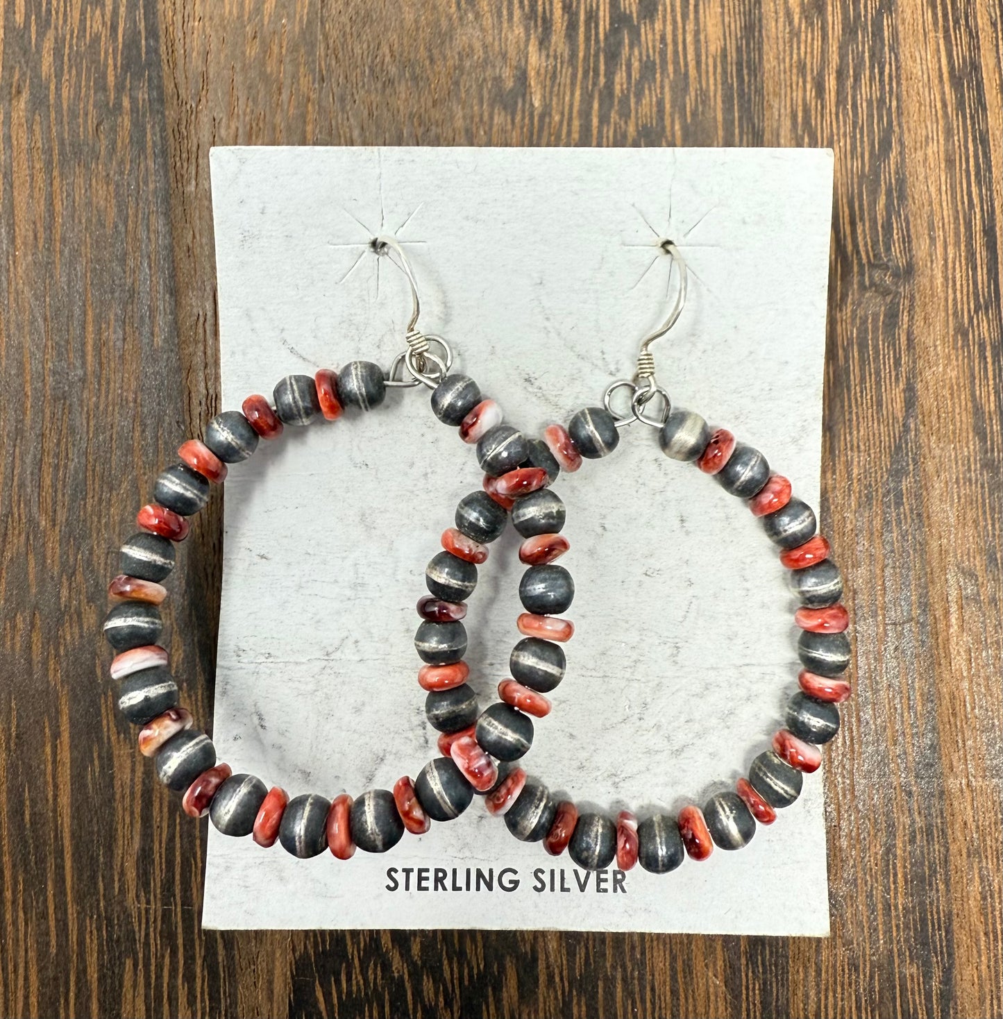Spiny + Navajo Pearl Hoop Earrings