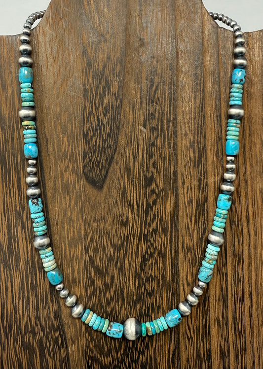 Kingman + Navajo Pearls Necklace
