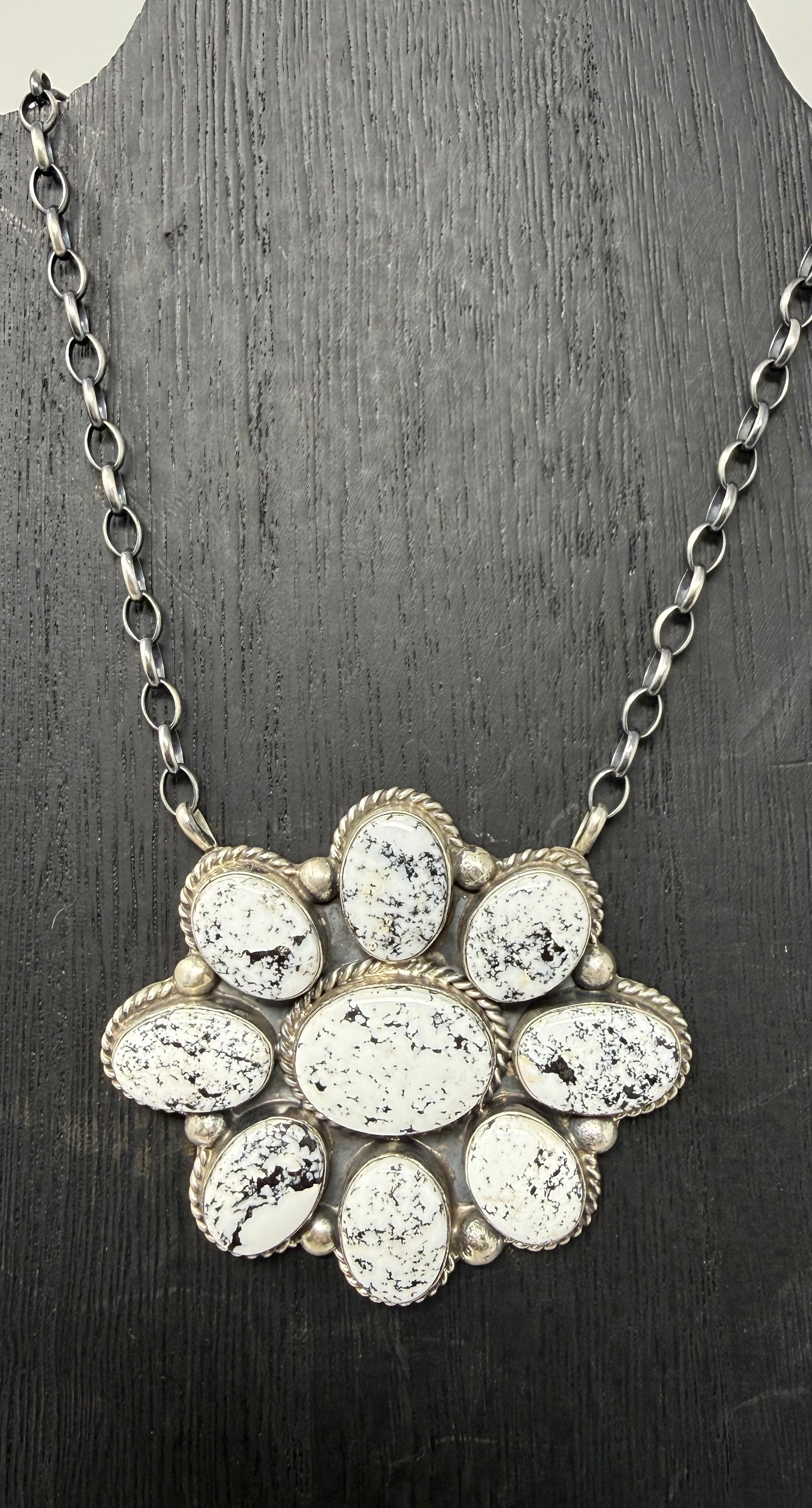 White Buffalo Cluster Necklace
