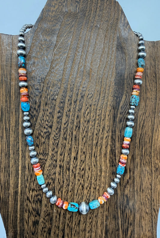 Mixed Stone & Navajo Pearl Necklace