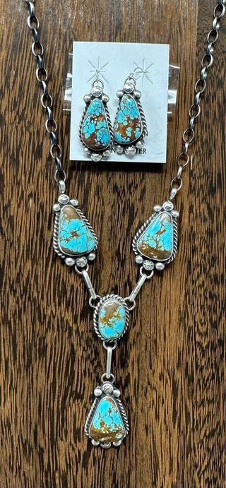 #8 Mine Turquoise Lariat + Earring Set