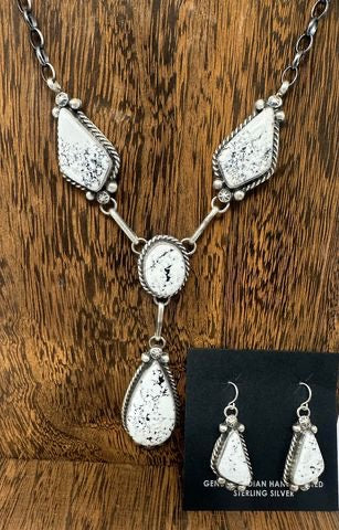 White Buffalo Lariat + Earring Set
